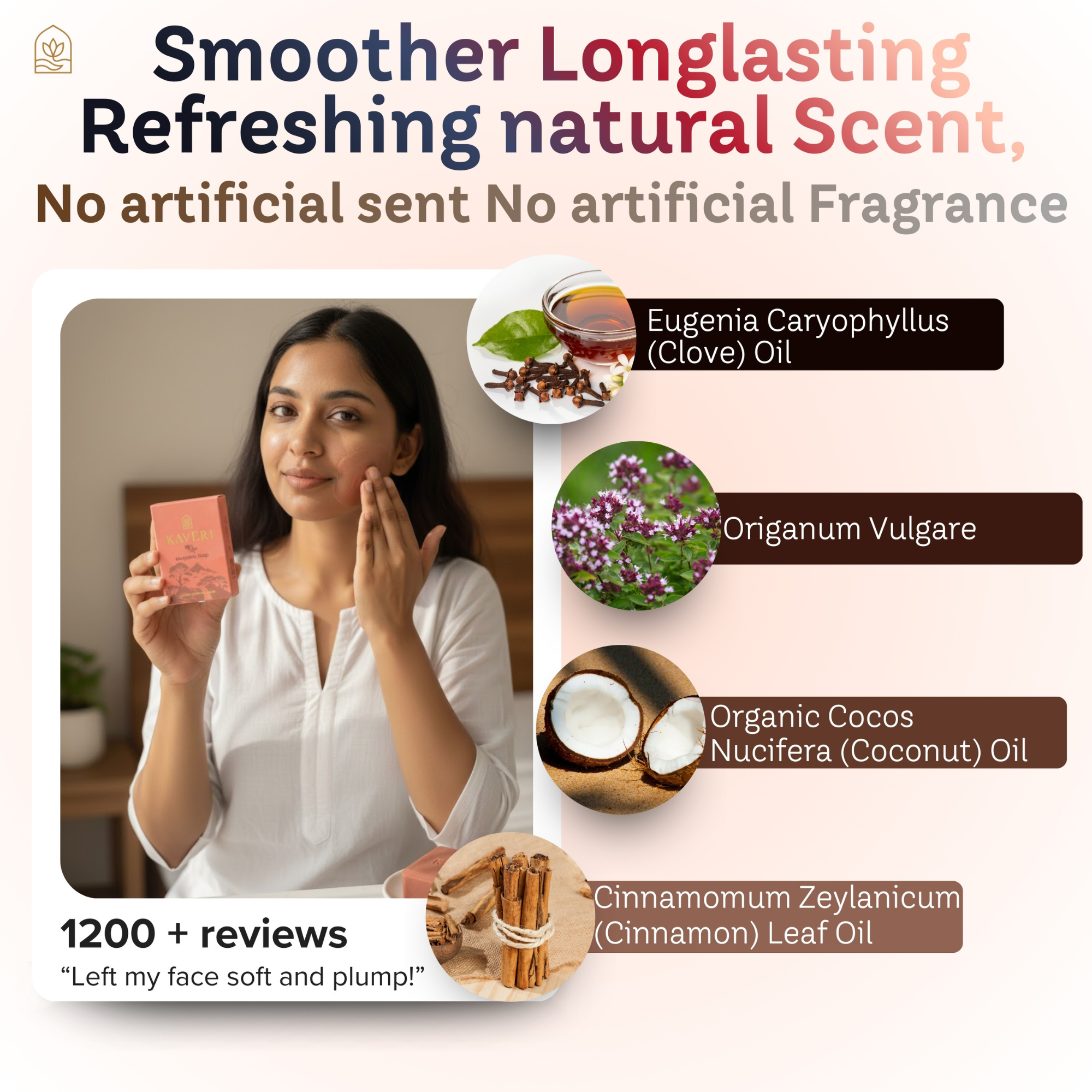 Kaveri KAVERI Handmade Soap Combo – Rose Vanilla, Manjistha & Green Tea Lily 3 × 110 g