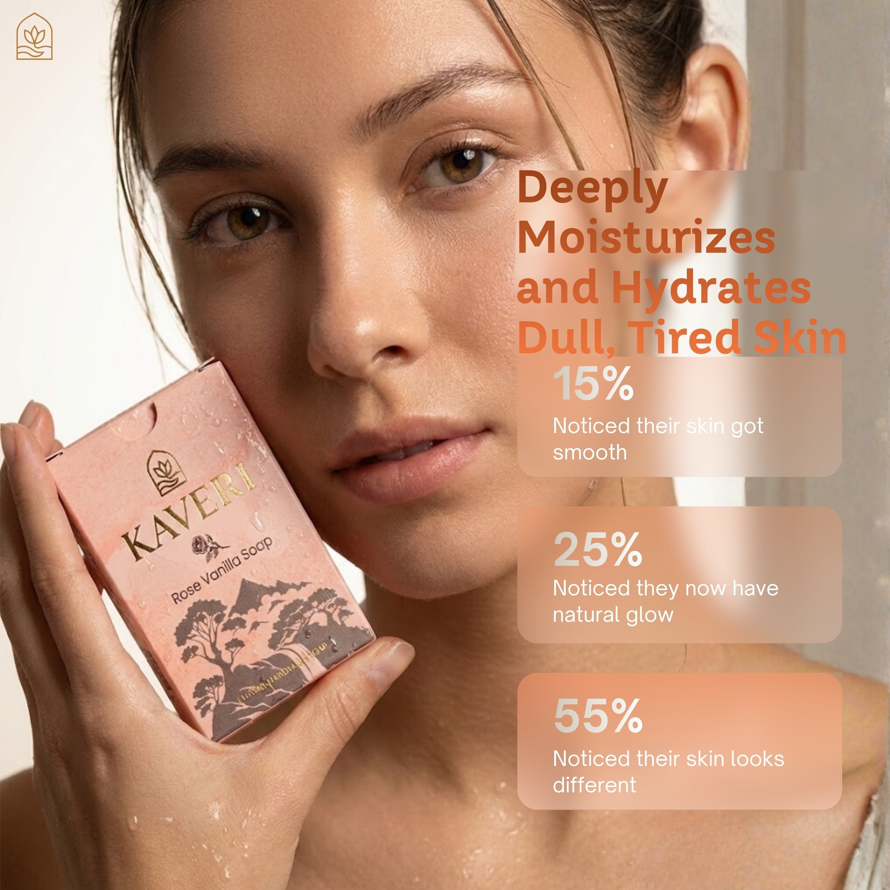 KAVERI Natural Handmade Soap Combo – Turmeric & Rose Vanilla (2 × 110g)