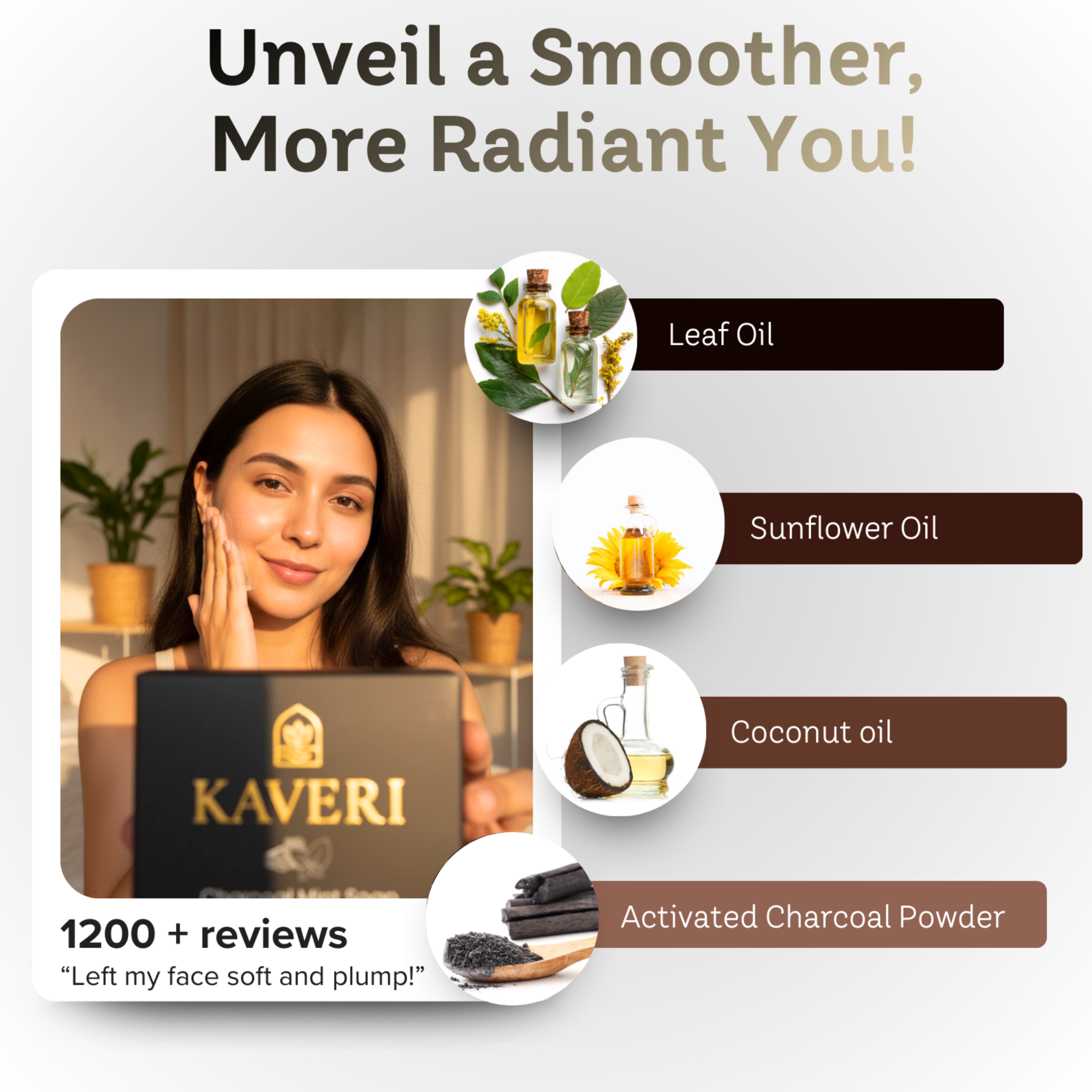 KAVERI Natural Handmade Soap Combo – Charcoal & Neem (2 × 110g)