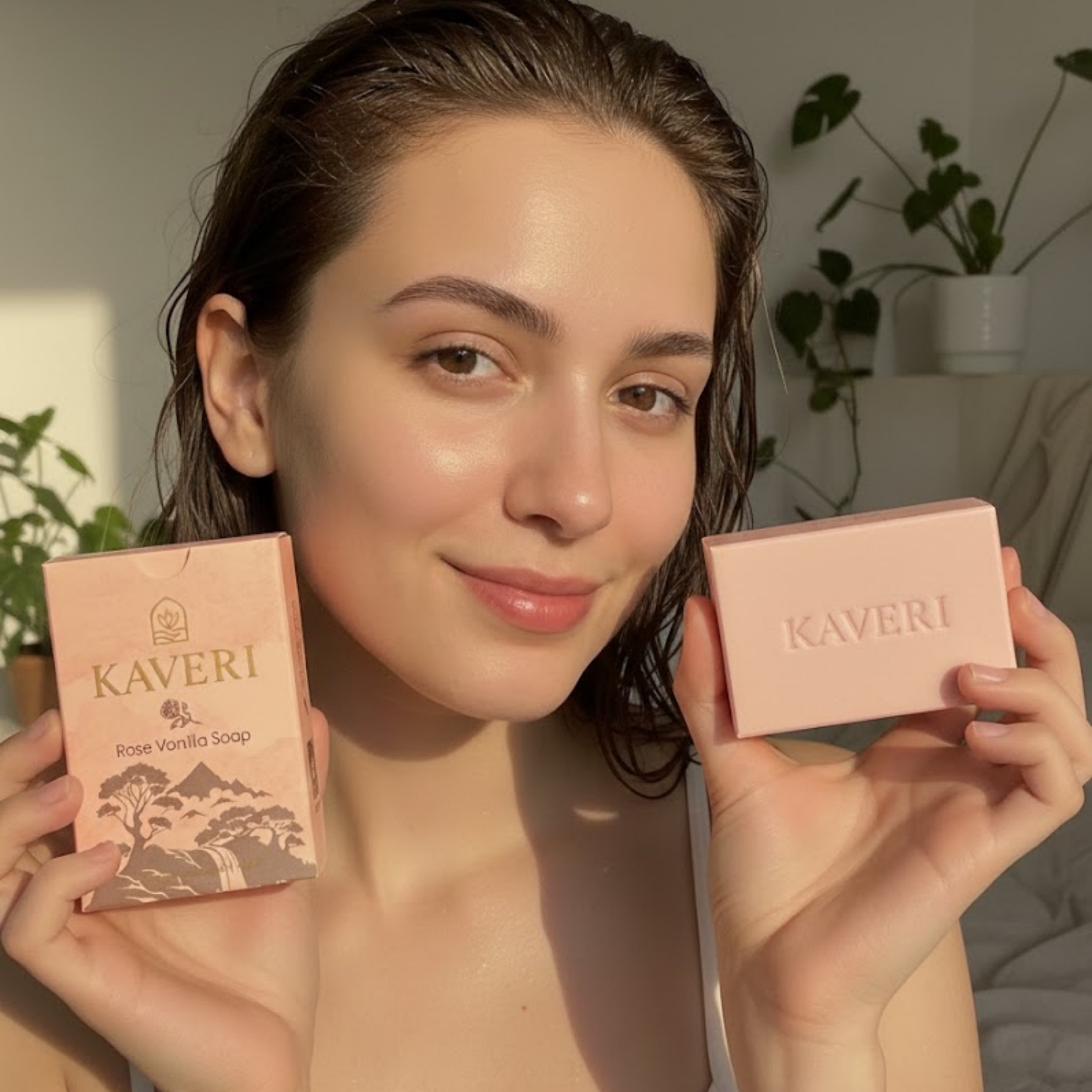 KAVERI Natural Handmade Soap Combo – Turmeric & Rose Vanilla (2 × 110g)