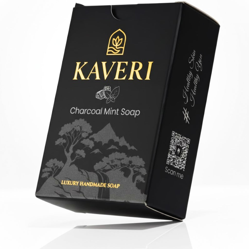 KAVERI Natural Handmade Soap Combo – Charcoal & Neem (2 × 110g)
