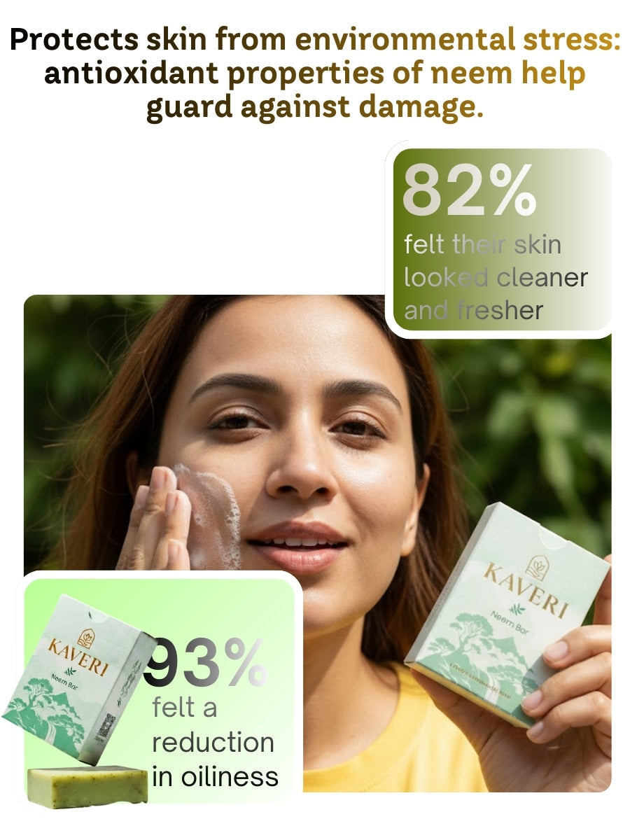 KAVERI Natural Handmade Soap Combo – Neem & Manjistha (2 × 110g)