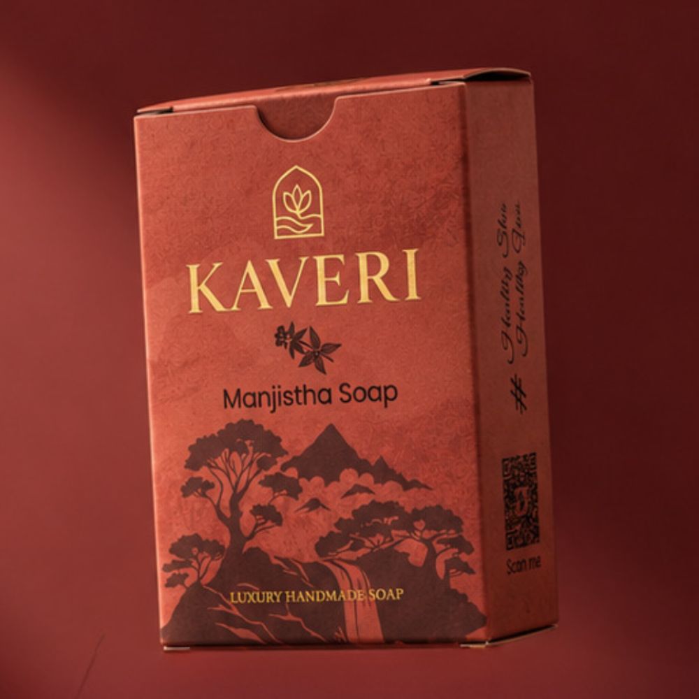 KAVERI Ayurvedic Soap Pack of 4 – Turmeric + Neem + Manjistha + Sandalwood | Luxury Handmade Soaps | ₹999 Only