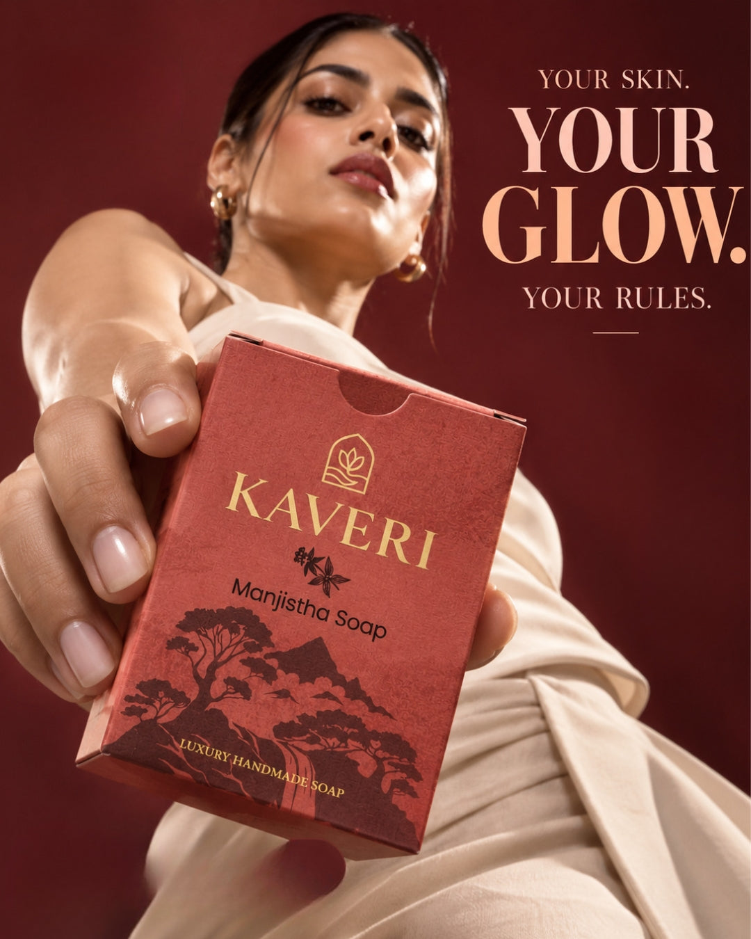 KAVERI Ayurvedic Soap Pack of 4 – Turmeric + Neem + Manjistha + Sandalwood | Luxury Handmade Soaps | ₹999 Only