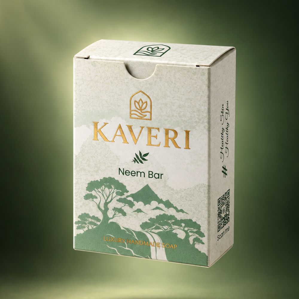 KAVERI Ayurvedic Soap Pack of 4 – Turmeric + Neem + Manjistha + Sandalwood | Luxury Handmade Soaps | ₹999 Only