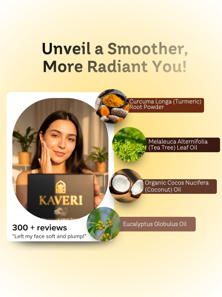 Kaveri KAVERI Handmade Soap Combo – Turmeric & Charcoal Mint (2 × 110g)