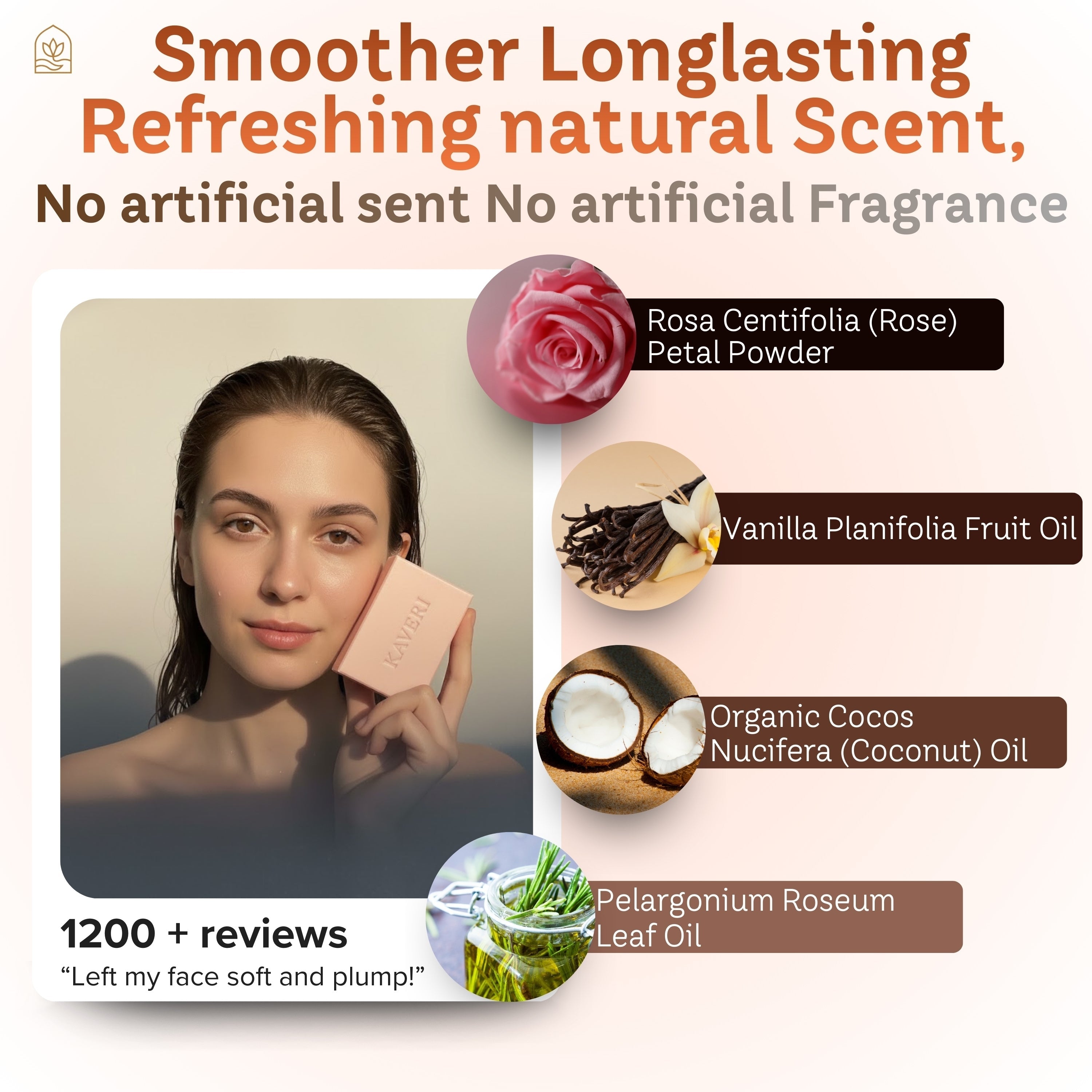 KAVERI Natural Handmade Soap Combo – Turmeric & Rose Vanilla (2 × 110g)