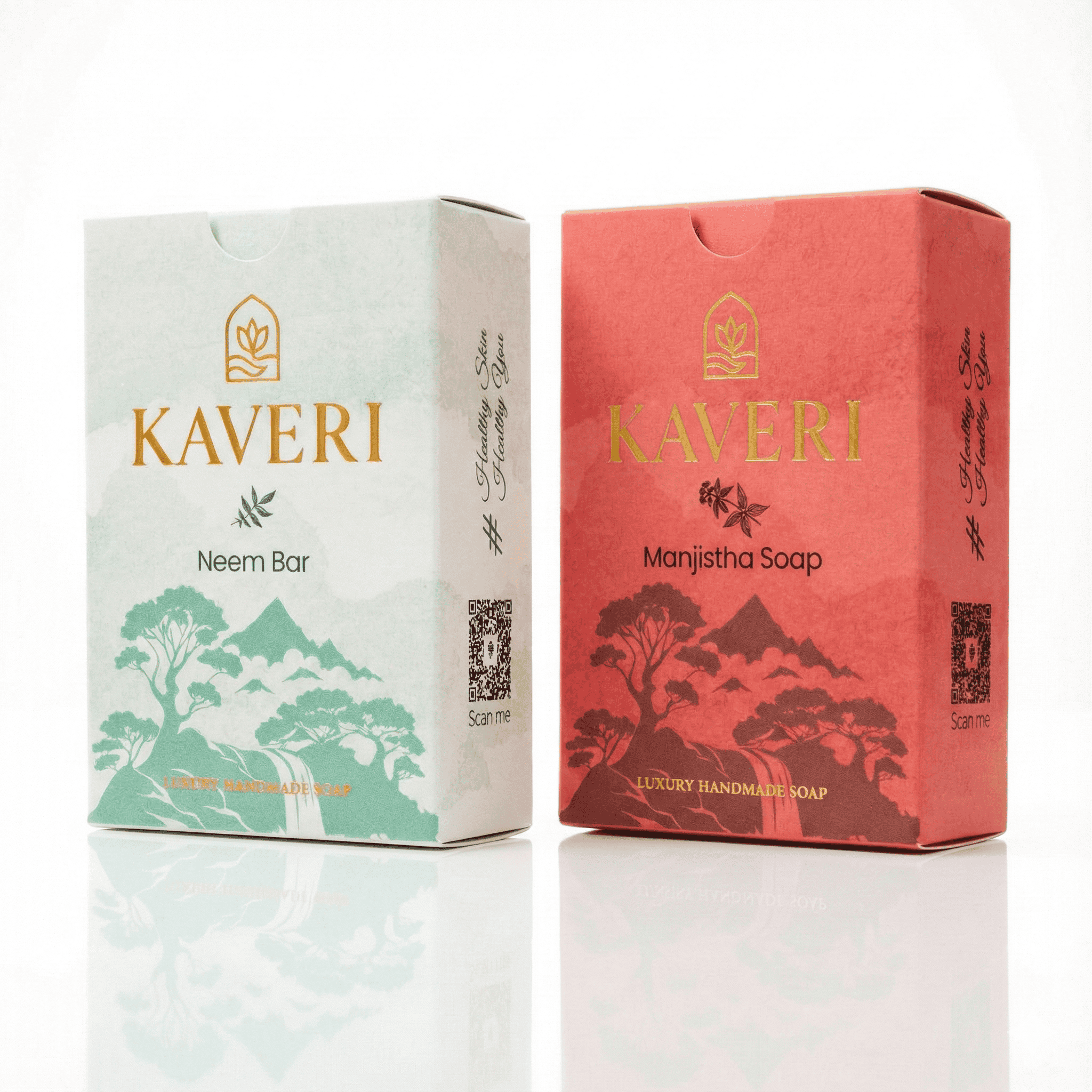 KAVERI Natural Handmade Soap Combo – Neem & Manjistha (2 × 110g)