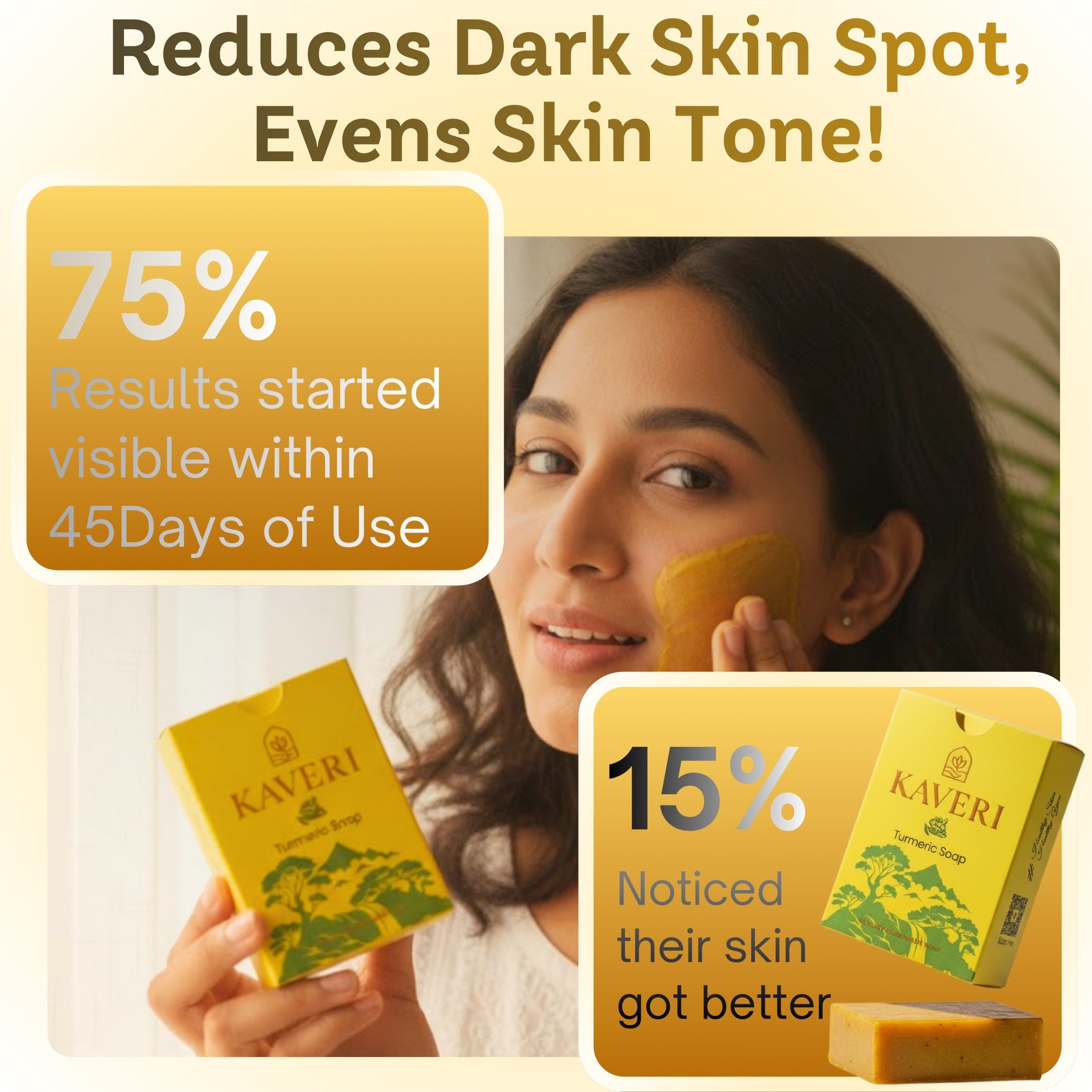 Kaveri KAVERI Handmade Soap Combo – Turmeric & Charcoal Mint (2 × 110g)