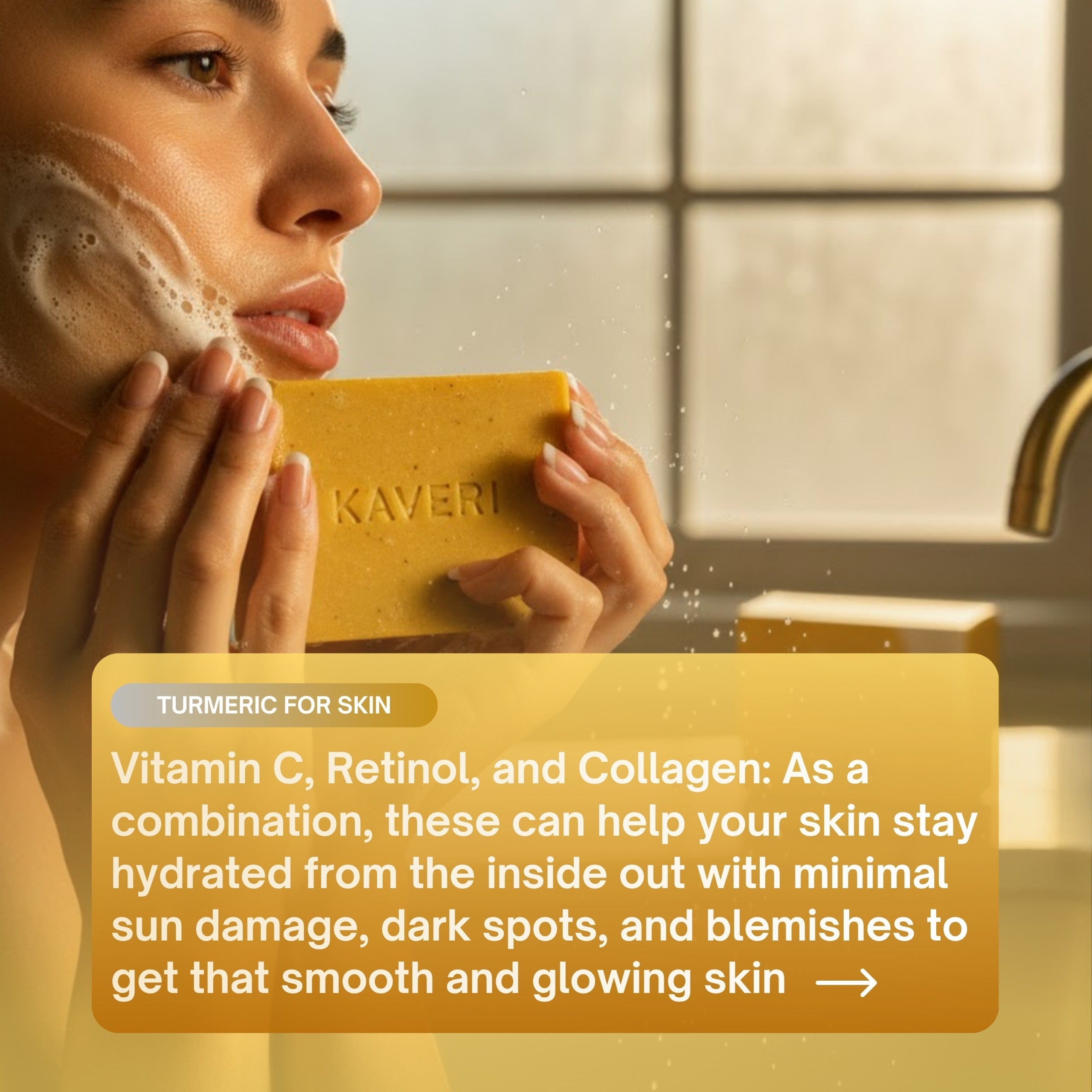 KAVERI Handmade Soap Combo – Turmeric, Neem & Charcoal Mint (3 x 110g)