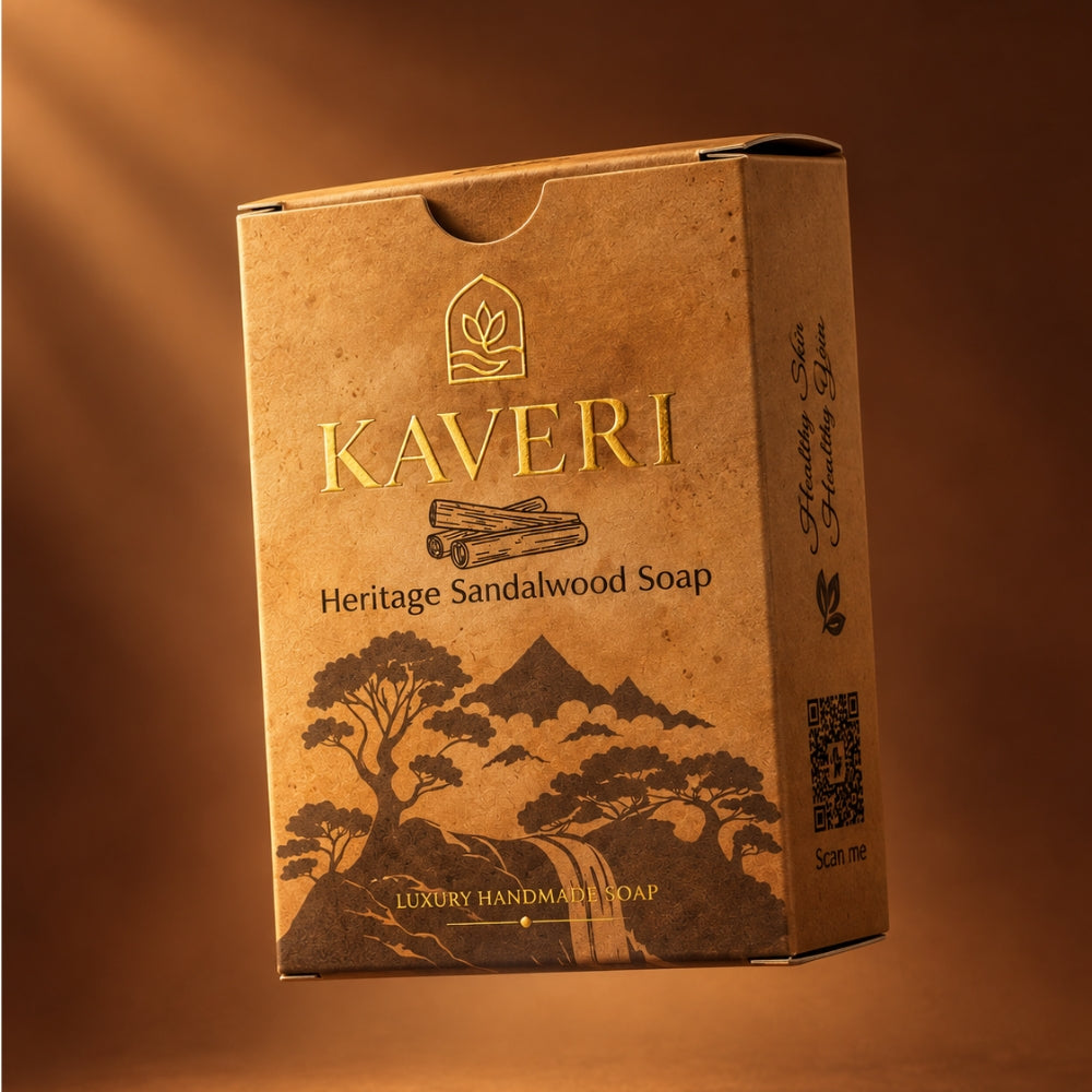 KAVERI Ayurvedic Soap Pack of 4 – Turmeric + Neem + Manjistha + Sandalwood | Luxury Handmade Soaps | ₹999 Only