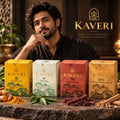 KAVERI Ayurvedic Soap Pack of 4 – Turmeric + Neem + Manjistha + Sandalwood | Luxury Handmade Soaps | ₹999 Only