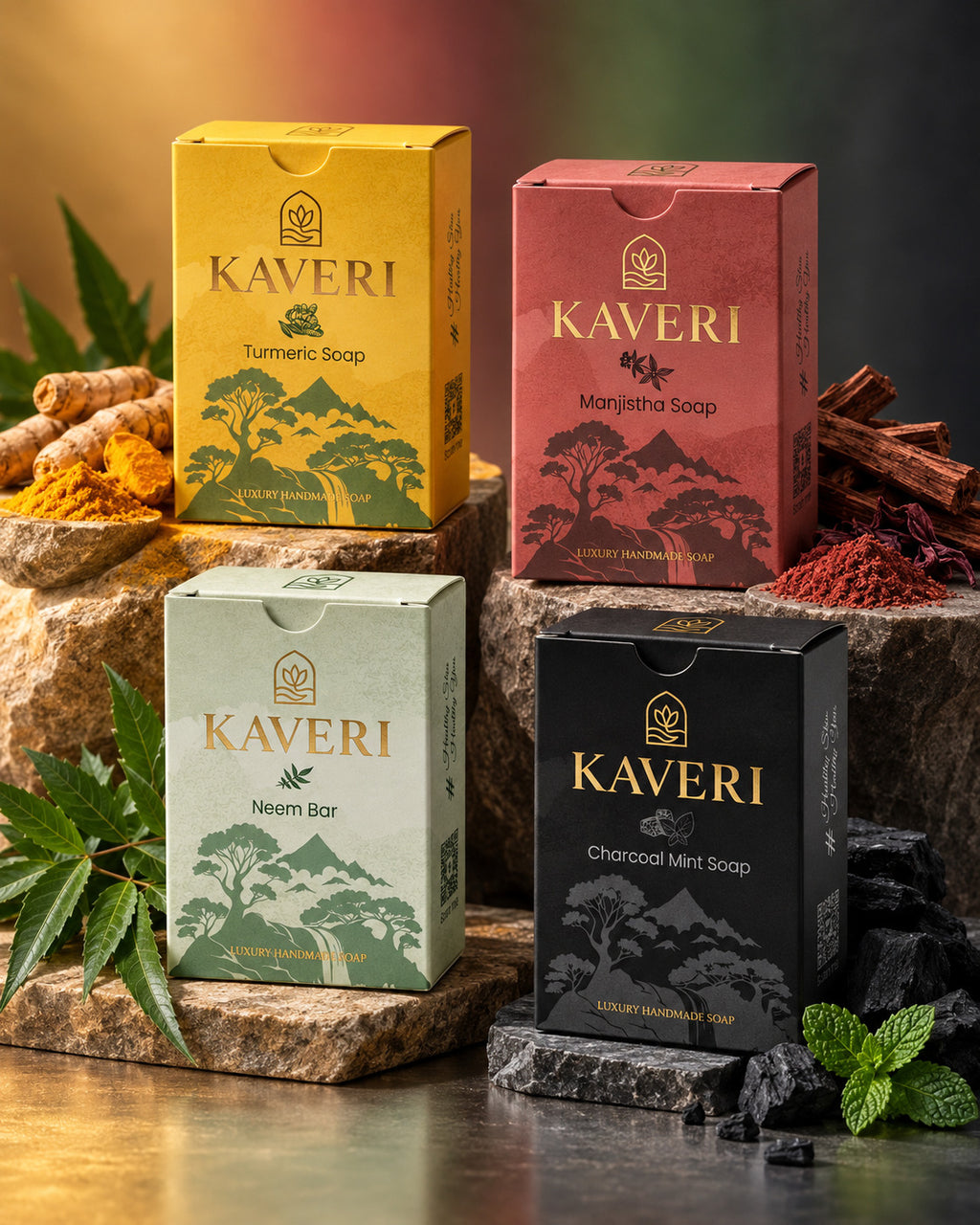 The Power of Ayurveda in four handmade bars — Fades dark spots, promotes even tone, purifies and detoxifies (Pack Of 4)