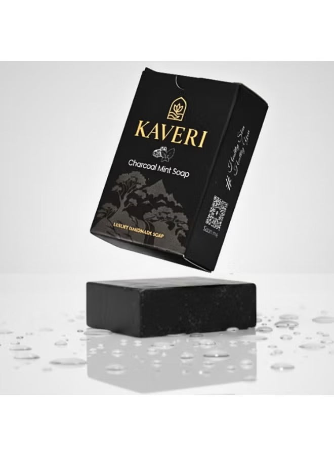 KAVERI Handmade Soap Combo – Turmeric, Neem & Charcoal Mint (3 x 100g)